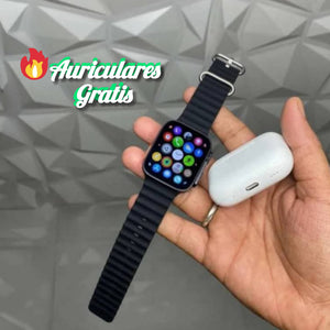 reloj intelijente ultra + auriculares inalambricos gratis