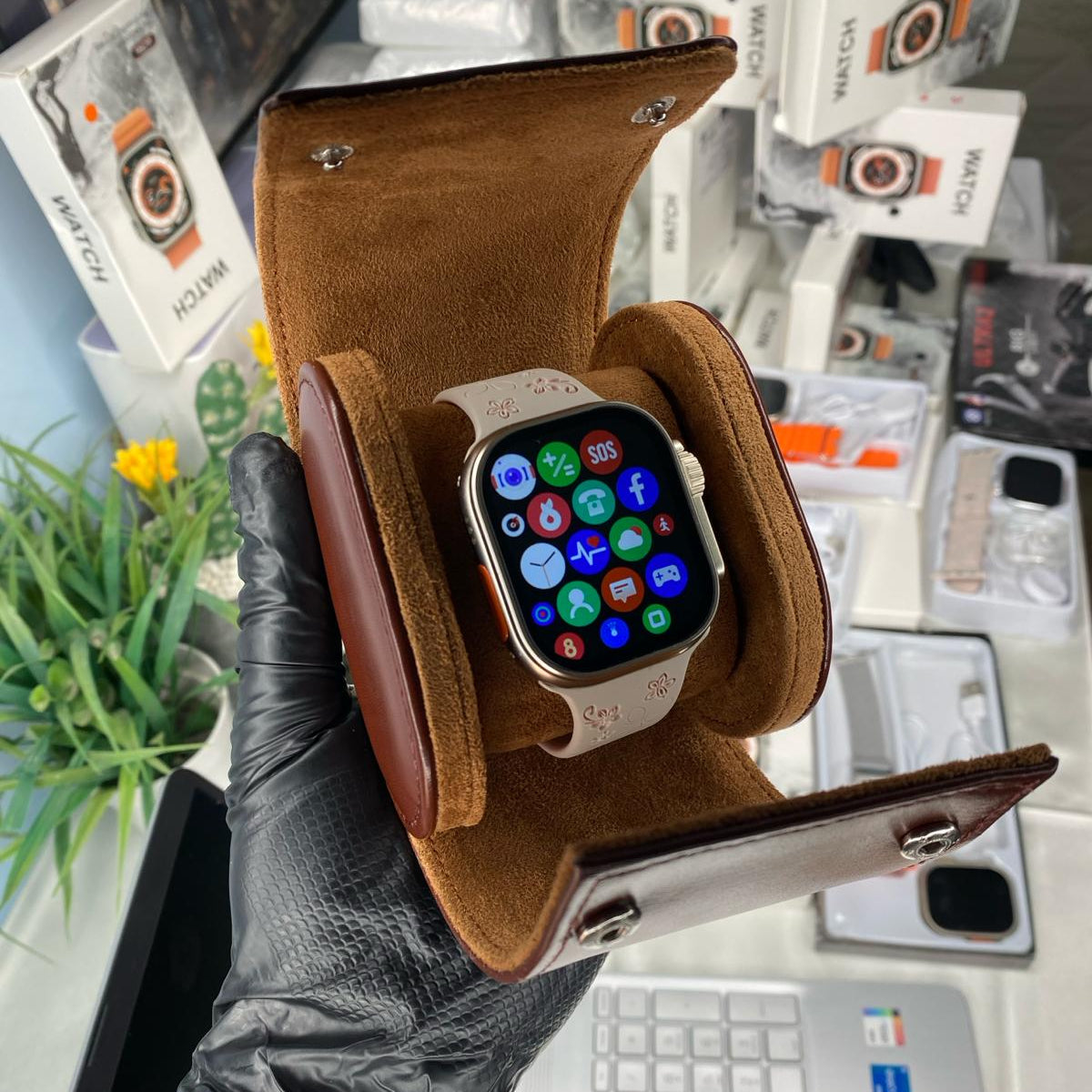 reloj inteligente ultra + auriculares inalambricos gratis